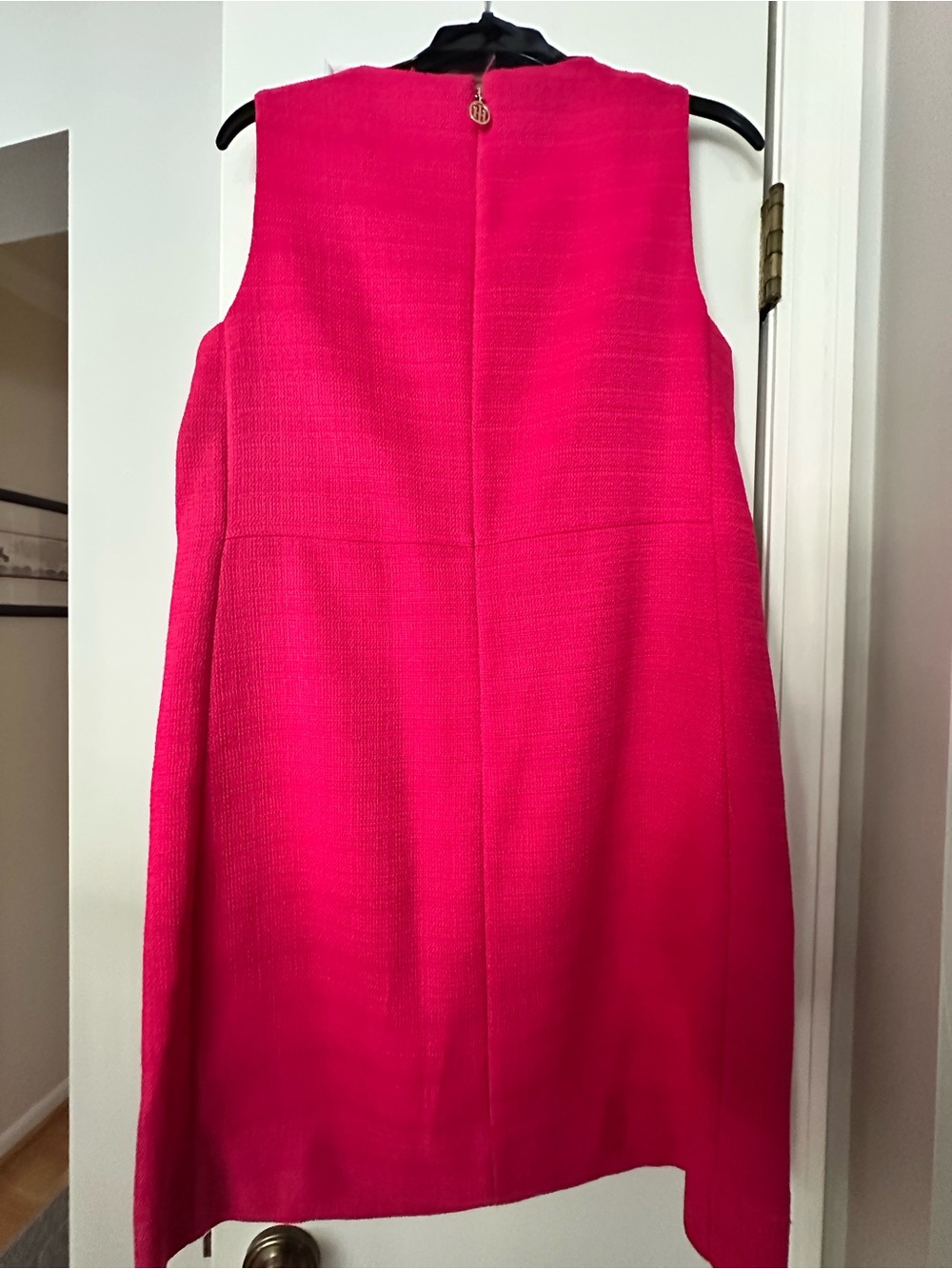Tommy Hilfiger Vibrant Pink Textured Sleeveless Shift Dress
